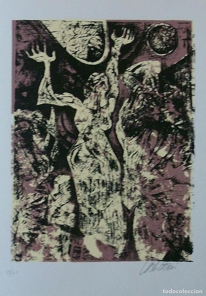 Art: Raul Capitani. Serigraf&iacute;a &rdquo;Figura femenina&rdquo;. Firmada a mano. Numerada 9/60. 35x25 cm. D&iacute;ptico.