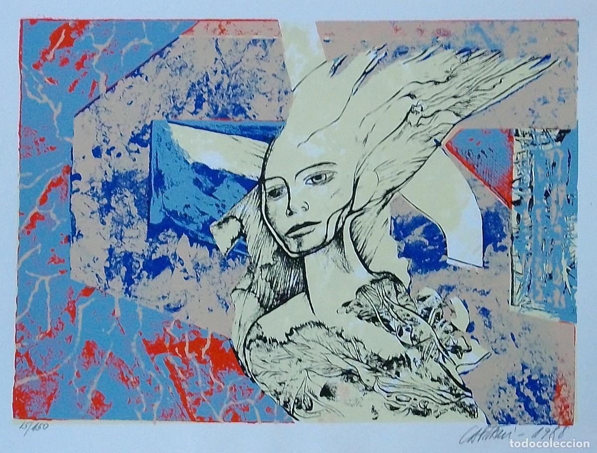Kunst: Raul Capitani. Serigrafia &rdquo;Figura&rdquo;. Firmada a mano. Numerada 15/150. 1988. 25x33 cm.