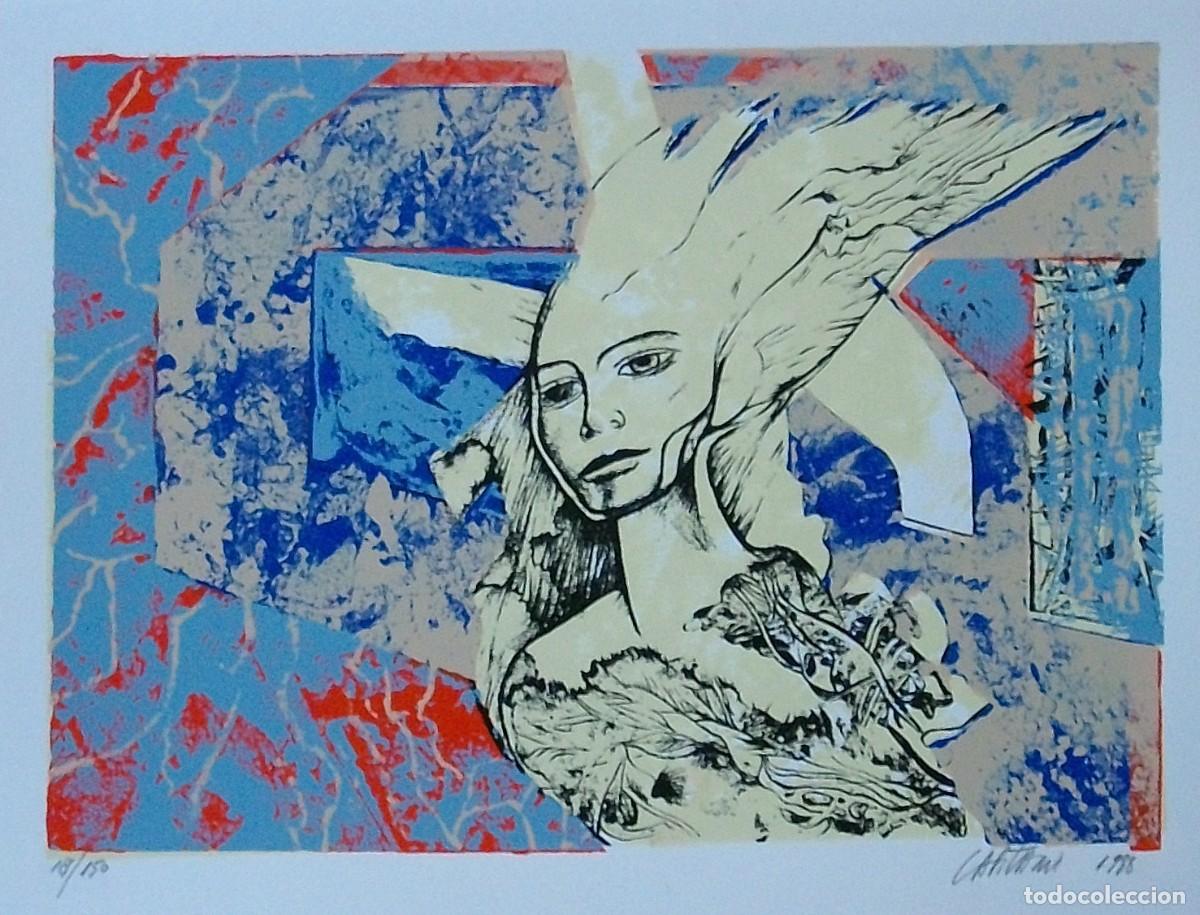 Kunst: Raul Capitani. Serigrafia &rdquo;Figura&rdquo;. Firmada a mano. Numerada 18/150. 1988. 25x33 cm.