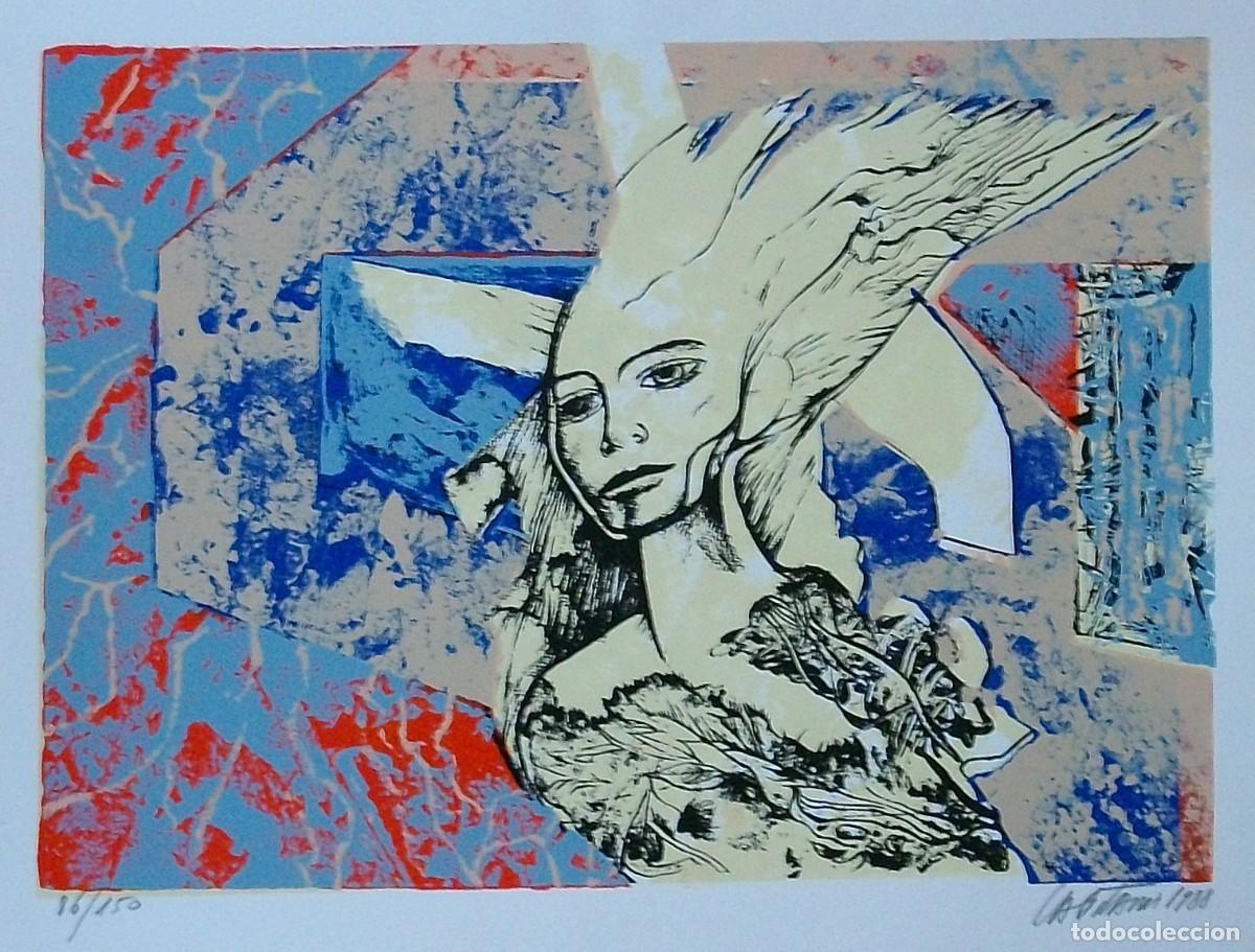 Kunst: Raul Capitani. Serigrafia &rdquo;Figura&rdquo;. Firmada a mano. Numerada 86/150. 1988. 25x33 cm.