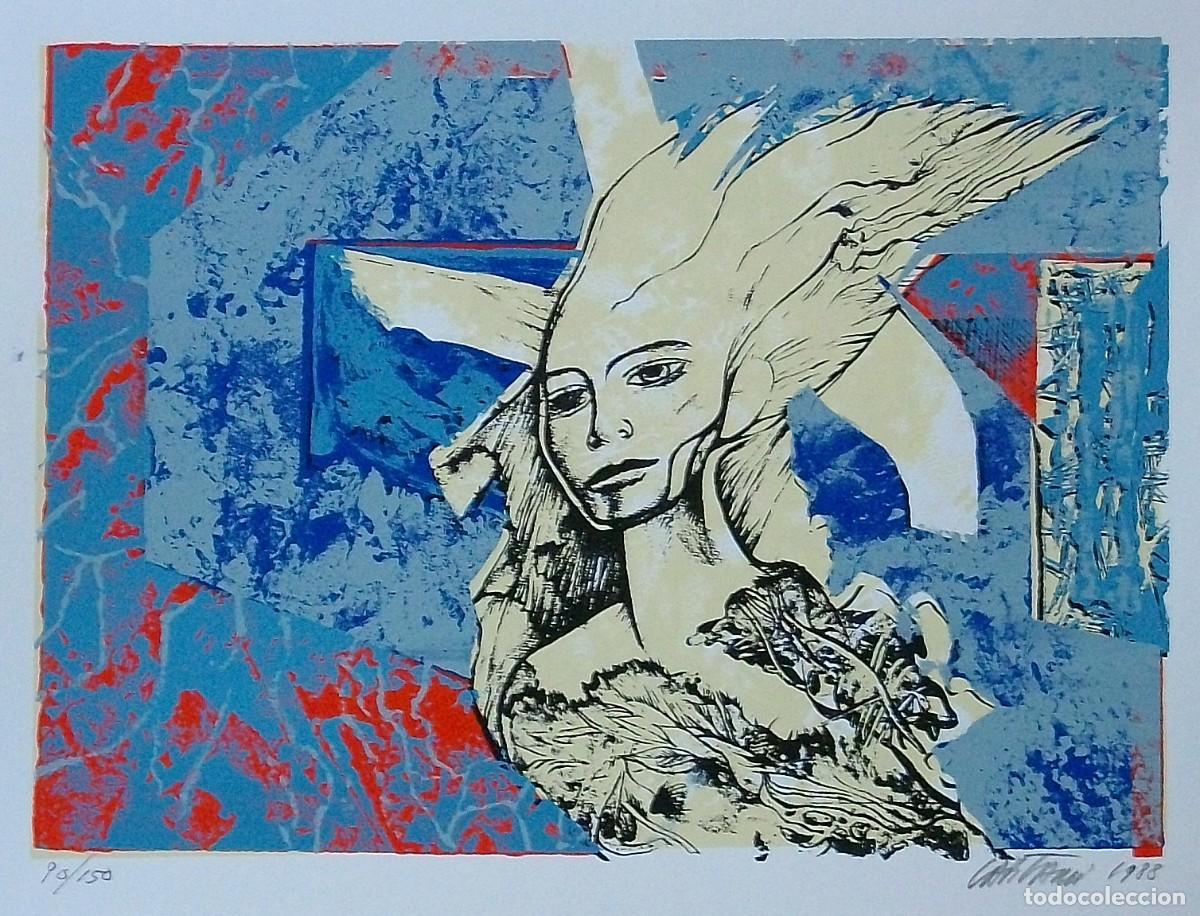 Kunst: Raul Capitani. Serigrafia &rdquo;Figura&rdquo;. Firmada a mano. Numerada 90/150. 1988. 25x33 cm.