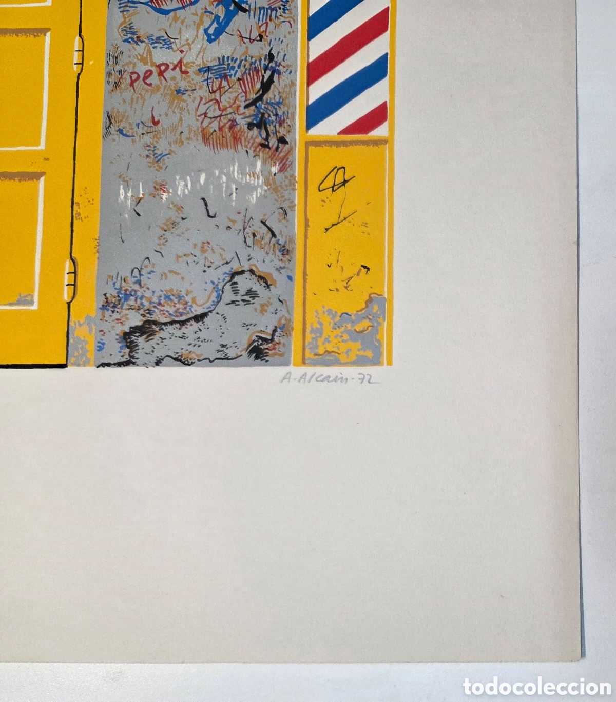 Arte: Alfredo Alca&iacute;n. Serigraf&iacute;a 1972 - Foto 3