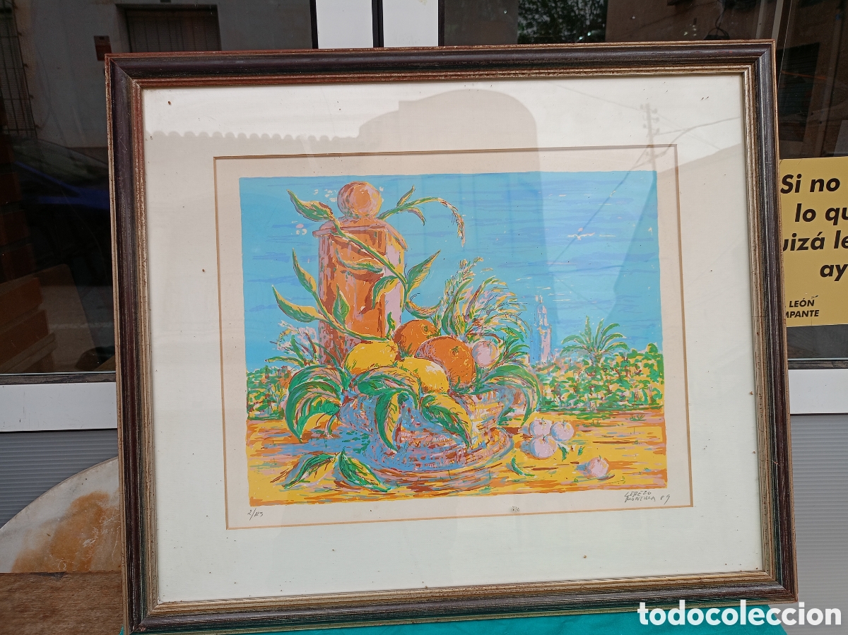 Arte: CUADRO CON SERIGRAF&Iacute;A DE FRANCISCO CEREZO MONTILLA. MURCIA 1956