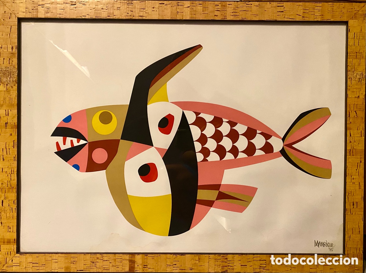 Arte: Cesar Manrique. Fauna Atl&aacute;ntica (Pez Volador), 1985. Serigraf&iacute;a 0riginal.