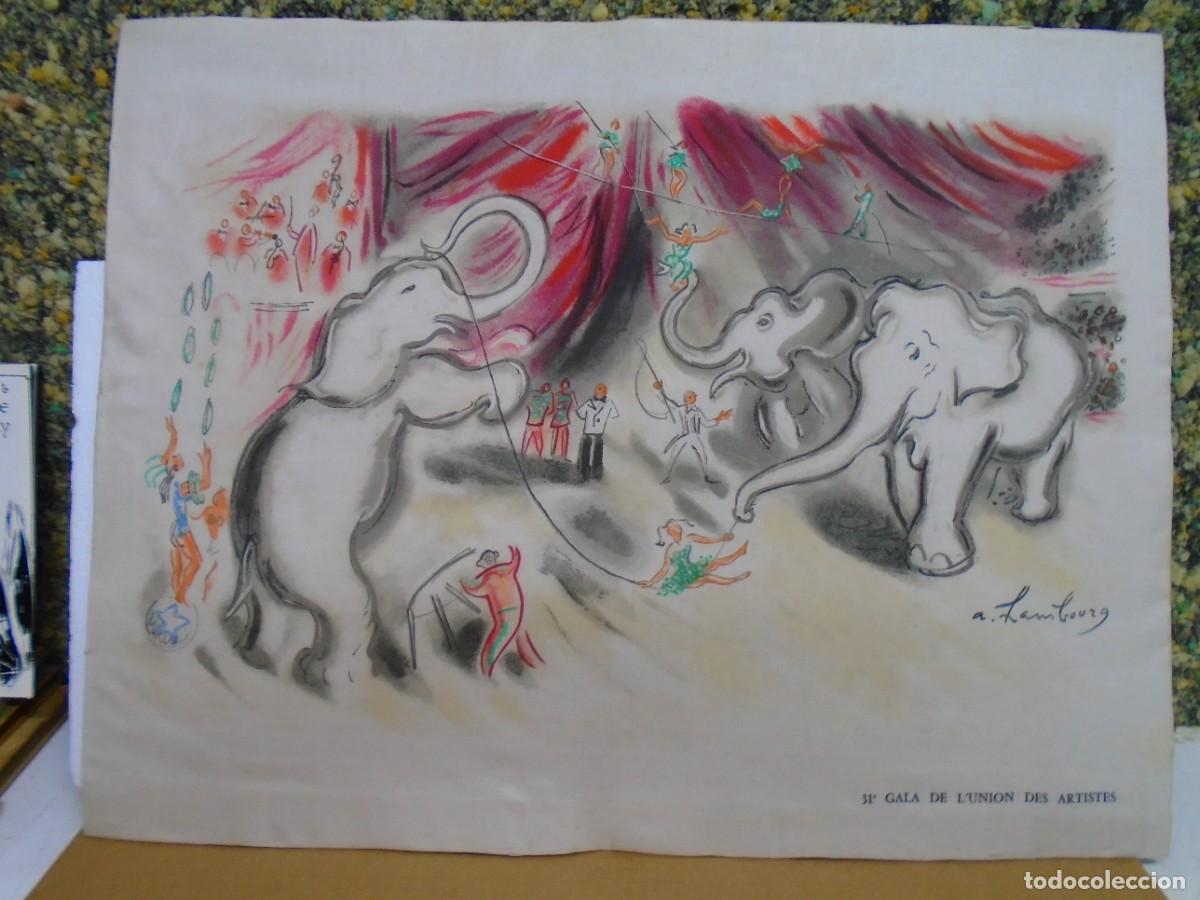 Arte: 31&ordm; GALA DE LA UNION DE ARTISTAS/ANDRE HAMBOURG/SERIGRAFIA SOBRE SEDA/52X40CM/RARA.