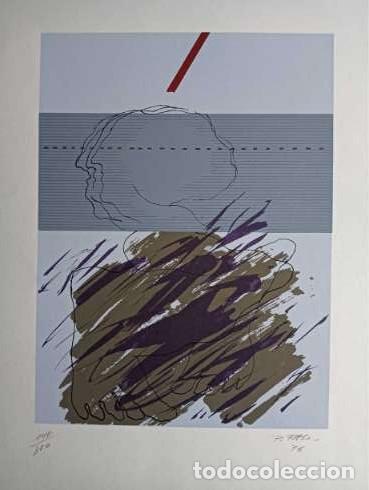 Arte: Pere Falc&oacute; Golondrina (Cherta Tarragona 1932-Barcelona 2015) serigraf&iacute;a 40x35 papel 70x50, firma man