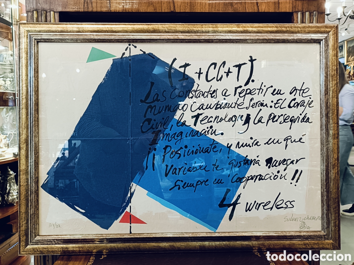 Arte: SERIGRAF&Iacute;A DE ANTONIO SU&Aacute;REZ-CHAMORRO FIRMADA. 304/350. 63&times;45 cm CON MARCO