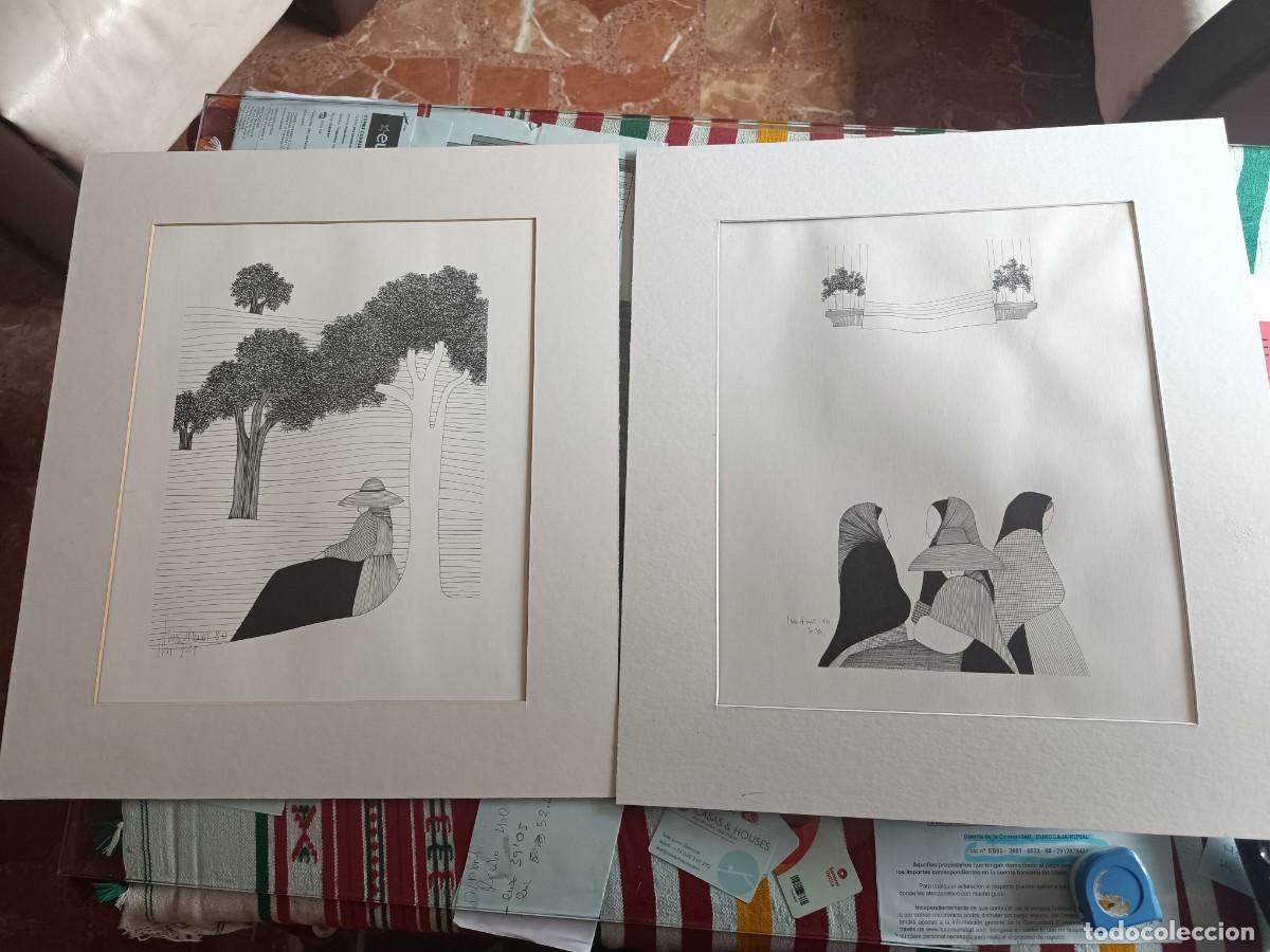 Arte: 2 laminas originales de Luis Amor. Ibiza, a&ntilde;os 80. Blanco y negro, perfecto estado