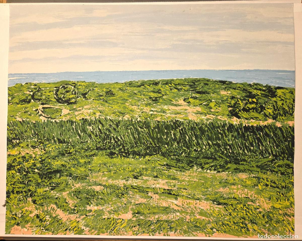 Arte: FRANCISCO LOZANO SANCHIS (1912-2000) &ndash; Serigraf&iacute;a original &ndash; Paisaje mediterr&aacute;neo costero &ndash; Firmada