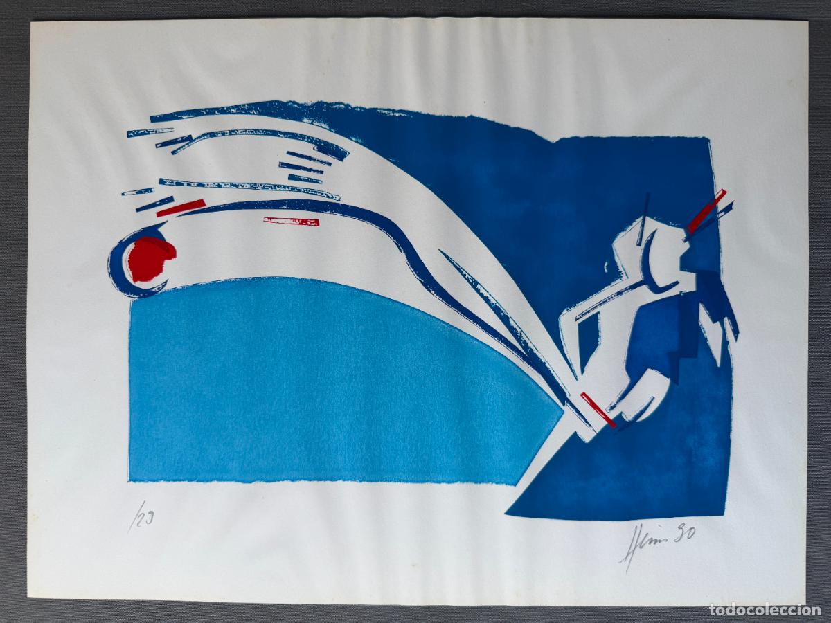 Arte: serigraf&iacute;a firmada y fechada del a&ntilde;o 1980 , abstracci&oacute;n figurativa