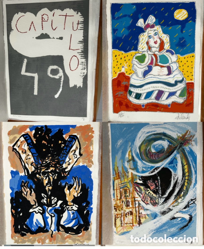 Arte: Obra Gr&aacute;fica original firmada por autores gallegos + d&iacute;ptico literario &ldquo;Don Quixote&rdquo;. 207/350.