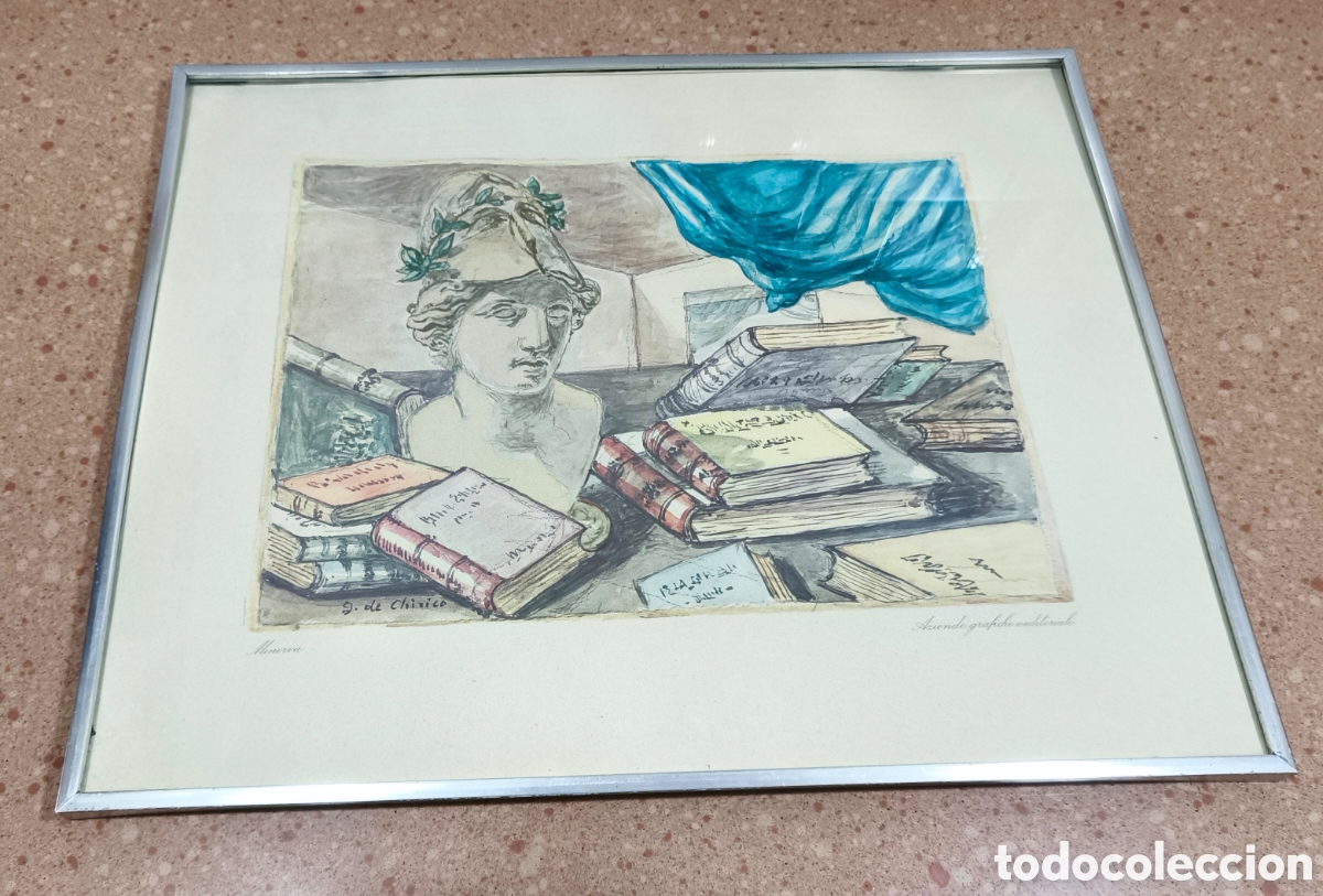 Arte: Giorgio De Chirico, Atenea, Impresi&oacute;n offset vintage, 1962
