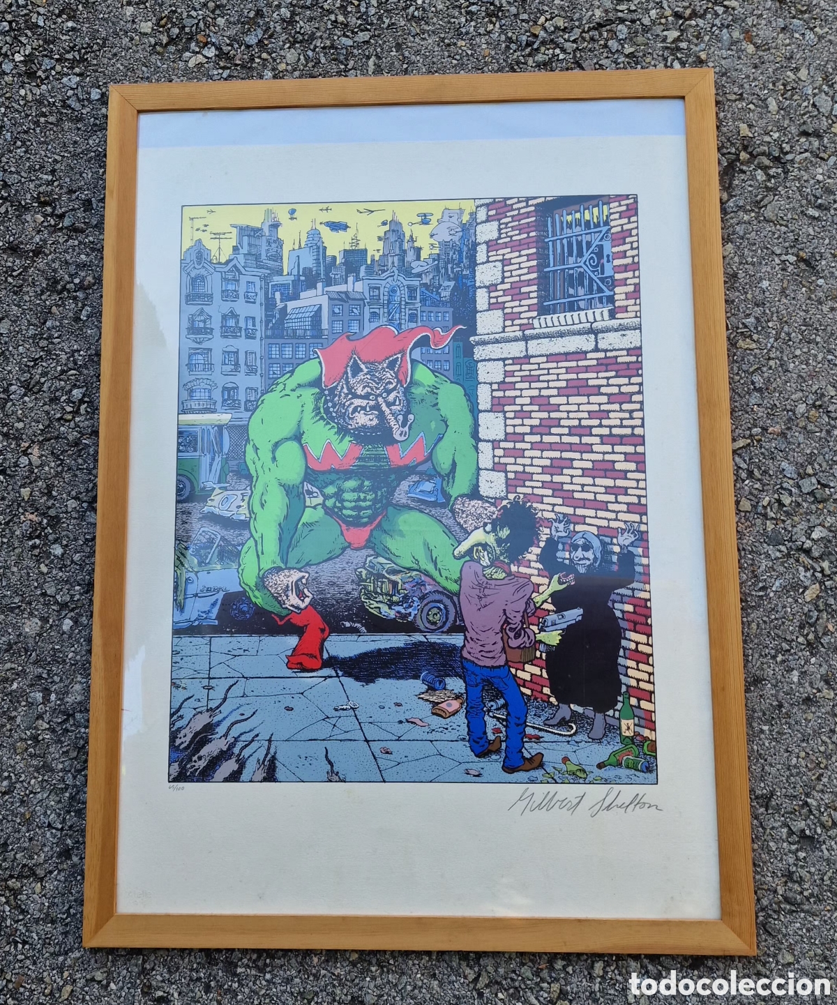 Arte: Serigrafia SuperPig by Gilbert Shelton, a&ntilde;os 80