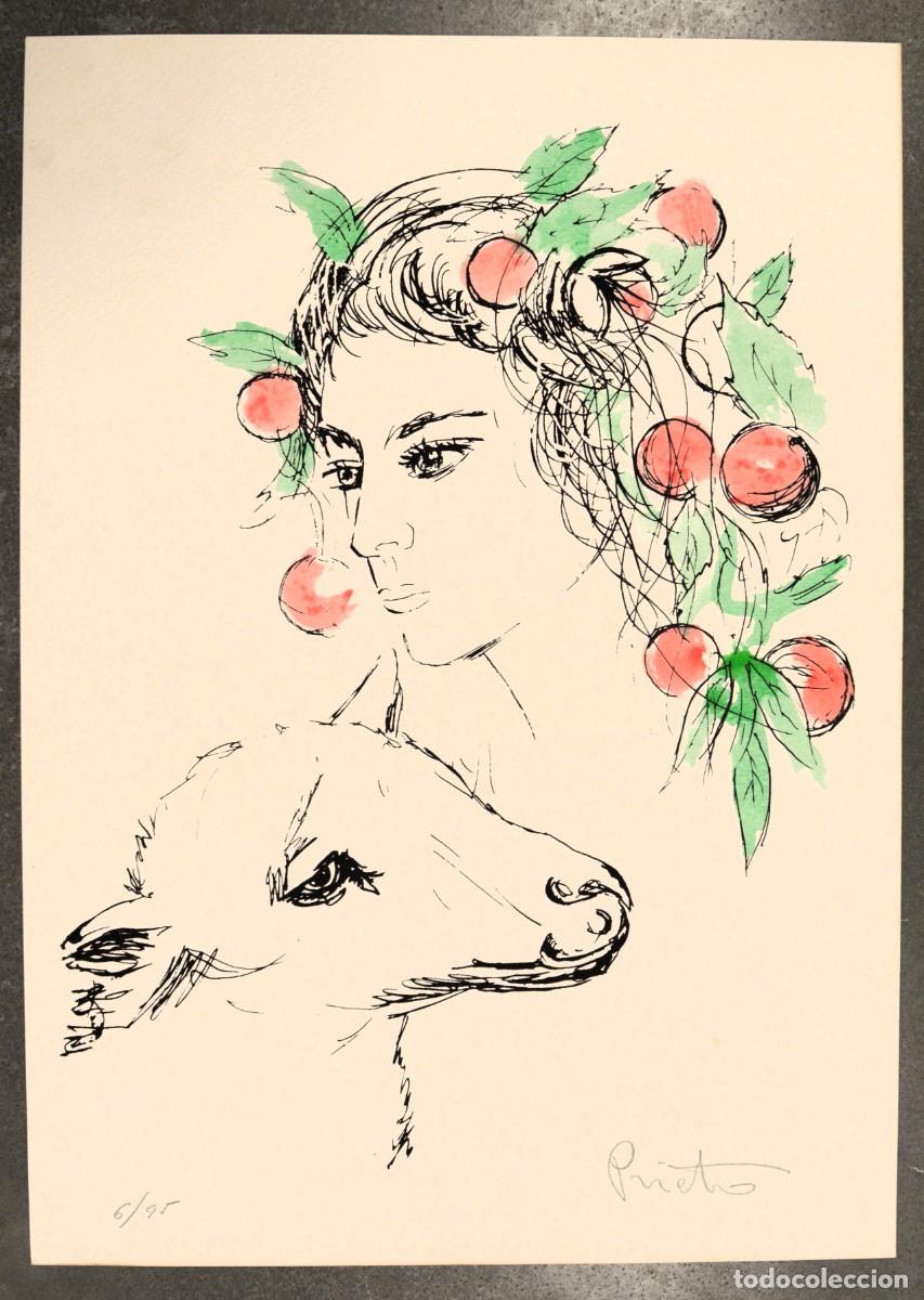 Arte: Gregorio Prieto (1897 - 1992). Serigraf&iacute;a artesanal original.