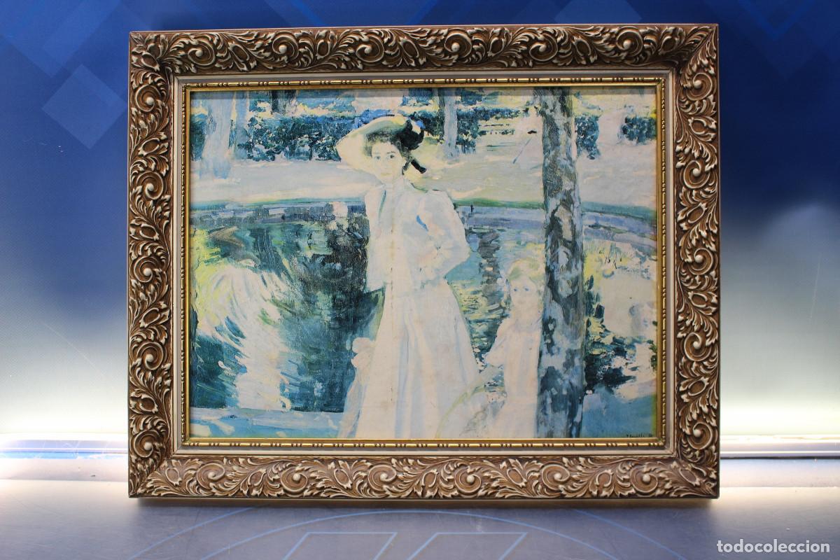 Arte: &rdquo;Mar&iacute;a en los jardines de La Granja&rdquo;, Joaqu&iacute;n Sorolla. Serigraf&iacute;a enmarcada.