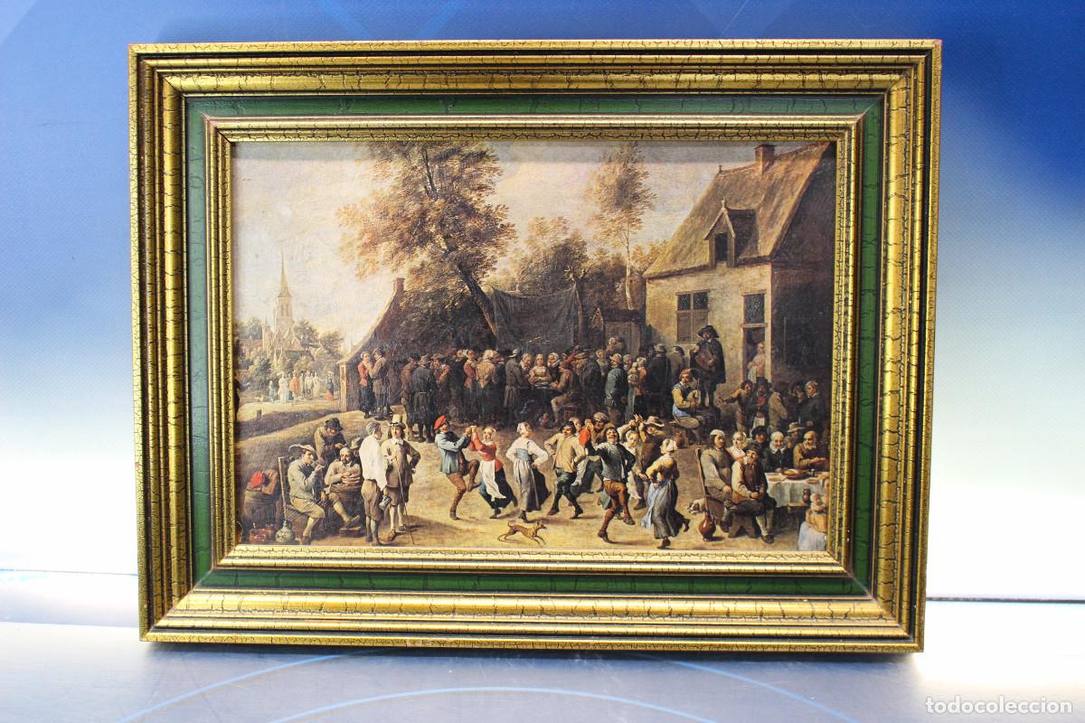 Arte: &rdquo;Fiesta campestre&rdquo; de Teniers el Joven. Serigraf&iacute;a enmarcada.