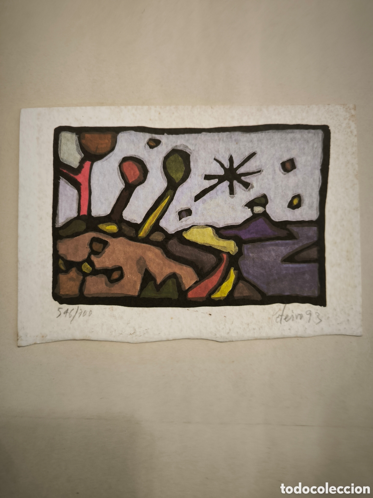Arte: Estampa de Jorge Peteiro. Numerada y firmada a l&aacute;piz. La Coru&ntilde;a, Pontevedra. A&ntilde;o 1993