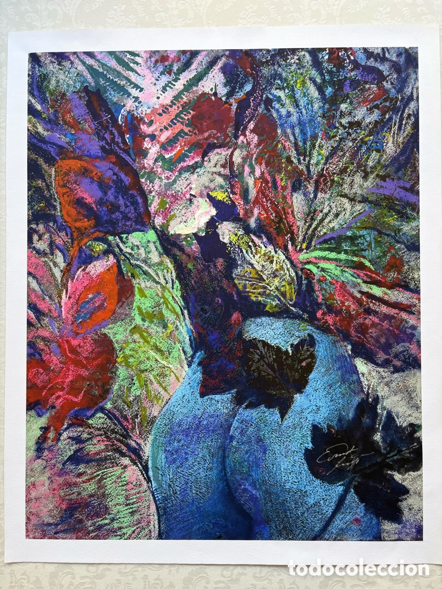 Arte: Ernest Fuchs Gicl&eacute;e 60/300 Le poppo en vase