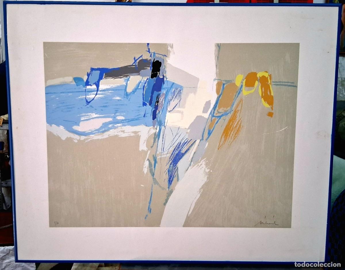 Arte: JOAQU&Iacute;N MICHAVILA (ALCORA 1926- ALBALAT,2016) &rdquo;LLACH&rdquo; SERIGRAF&Iacute;A FIRMADA (62 x 77) P.A. 50 ejem 1982