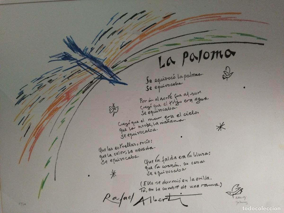 Arte: Serigraf&iacute;a del poema &rdquo;La Paloma&rdquo;
