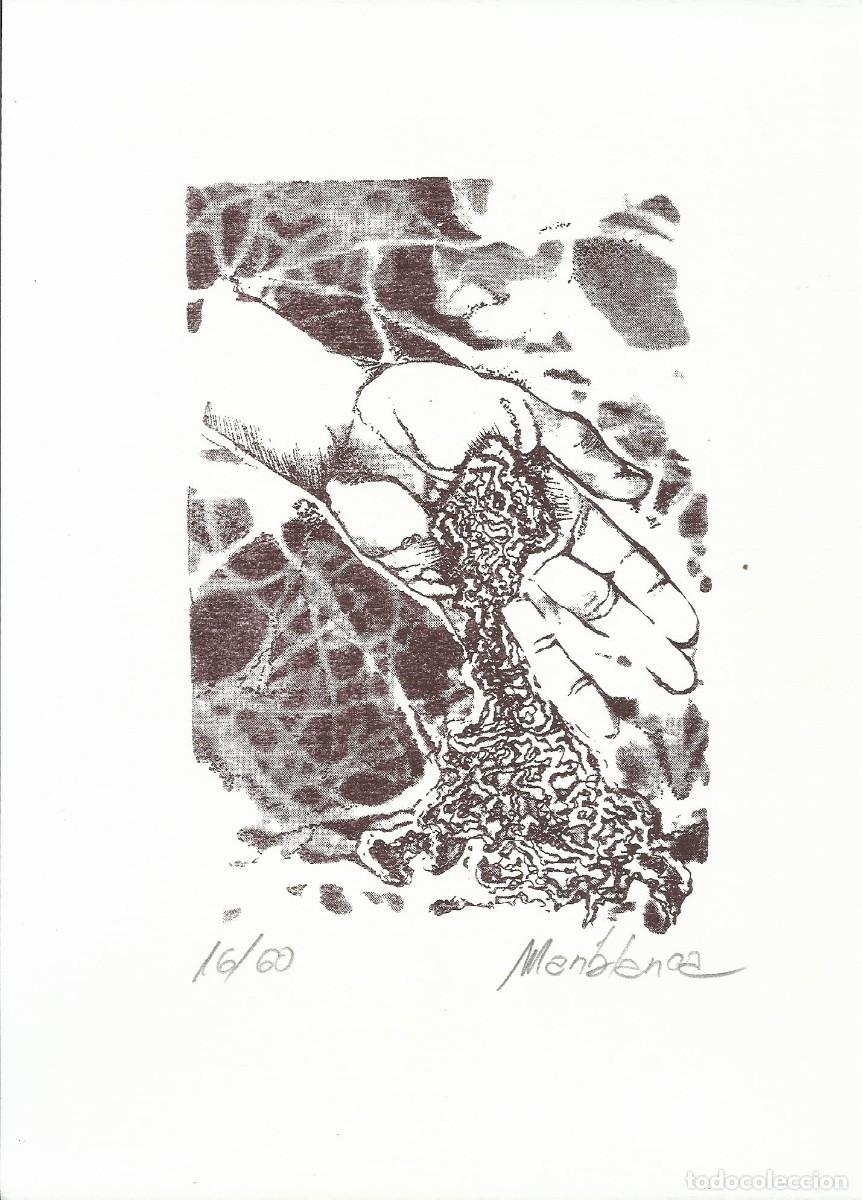 Arte: Pilar D&iacute;az-Mariblanca. Serigraf&iacute;a &rdquo;Mano y arena&rdquo;. Firmada a mano. 1994. Numerada 16/60. 25x18 cm.
