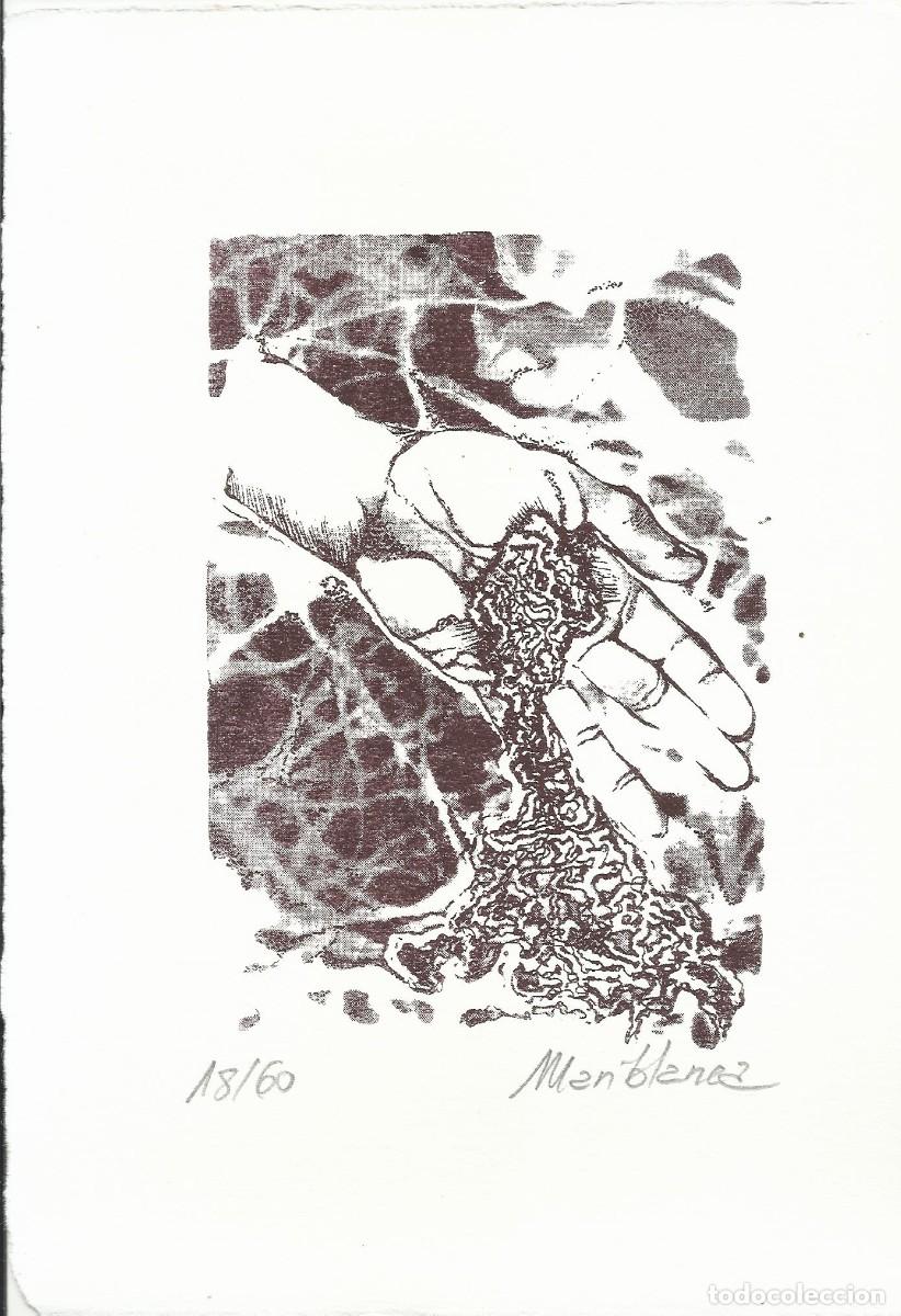 Kunst: Pilar D&iacute;az-Mariblanca. Serigraf&iacute;a &rdquo;Mano y arena&rdquo;. Firmada a mano. 1994. Numerada 18/60. 25x18 cm.