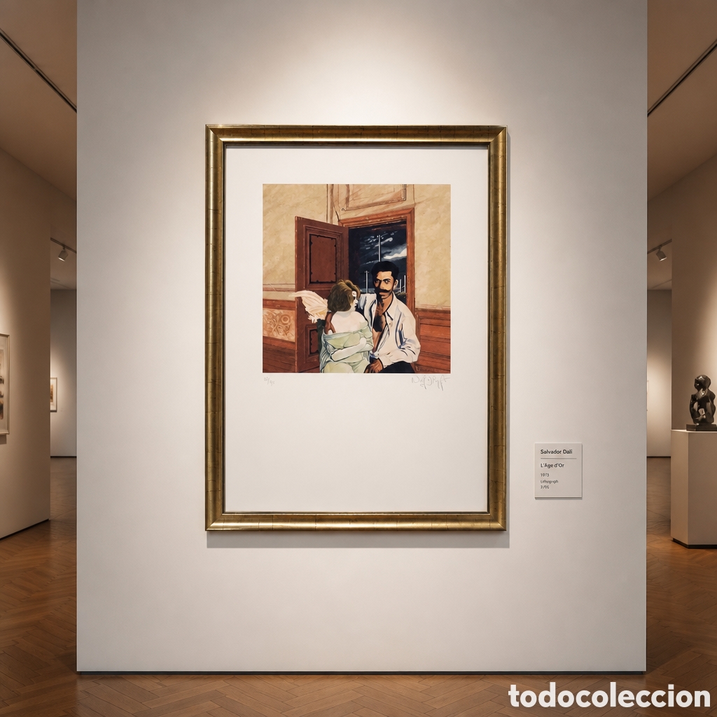 Arte: WOLF-DIETER K&Ouml;PFER.ALEMANIA.SERIGRAFIA FIRMADA Y NUMERADA TITULO &rdquo; ANGEL HERIDO &rdquo;.MARCO 65&times;45 CM