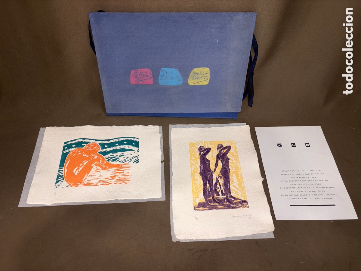 Arte: Carpeta con 2 litograf&iacute;as o serigraf&iacute;as de J.aparicio soriano 93,leer descripci&oacute;n*ver fotos*
