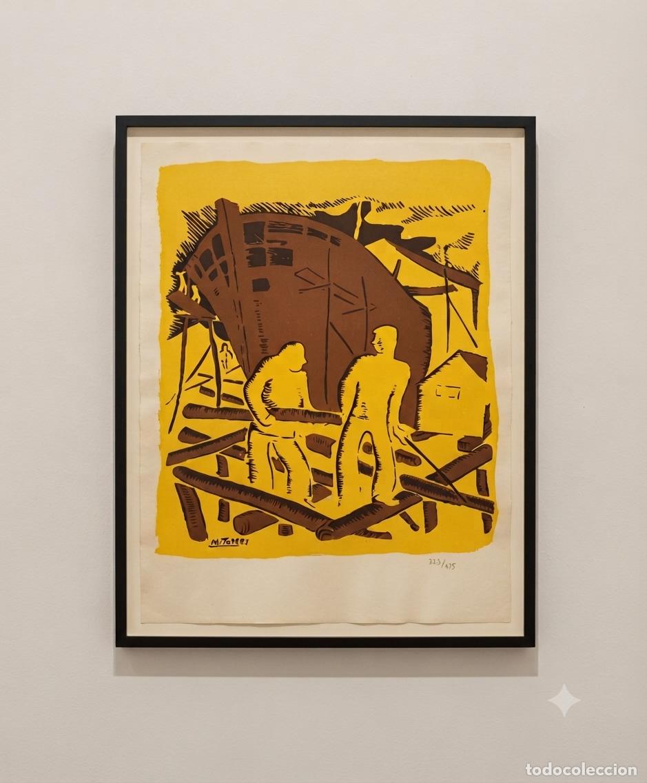 Kunst: Asteleiro. Manuel Torres. Serigraf&iacute;a numerada y certificada. 70x50
