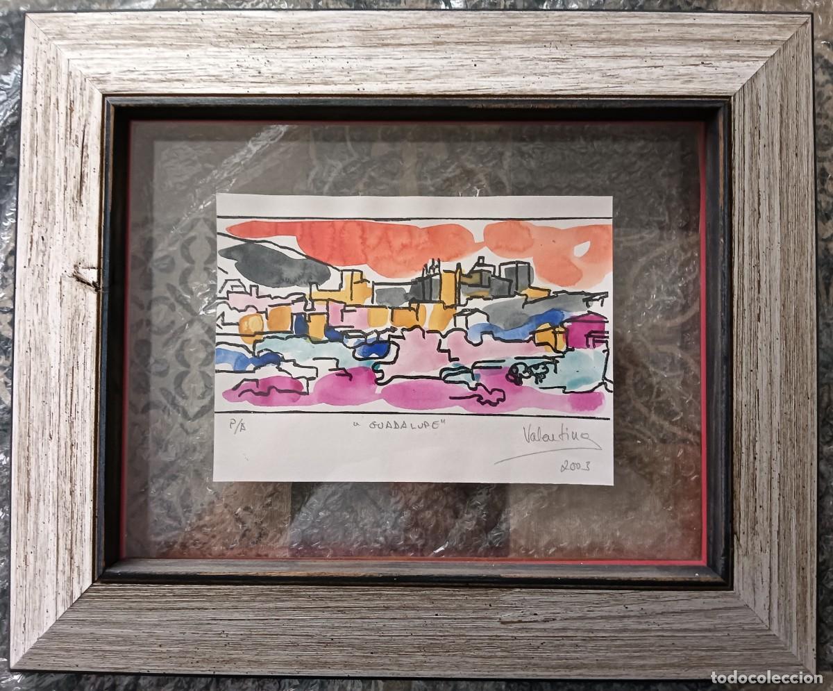 Arte: Valentine () Guadalupe (C&aacute;ceres) serigraf&iacute;a 13x19 bien enmarcada a 32x38cms. Perfecto