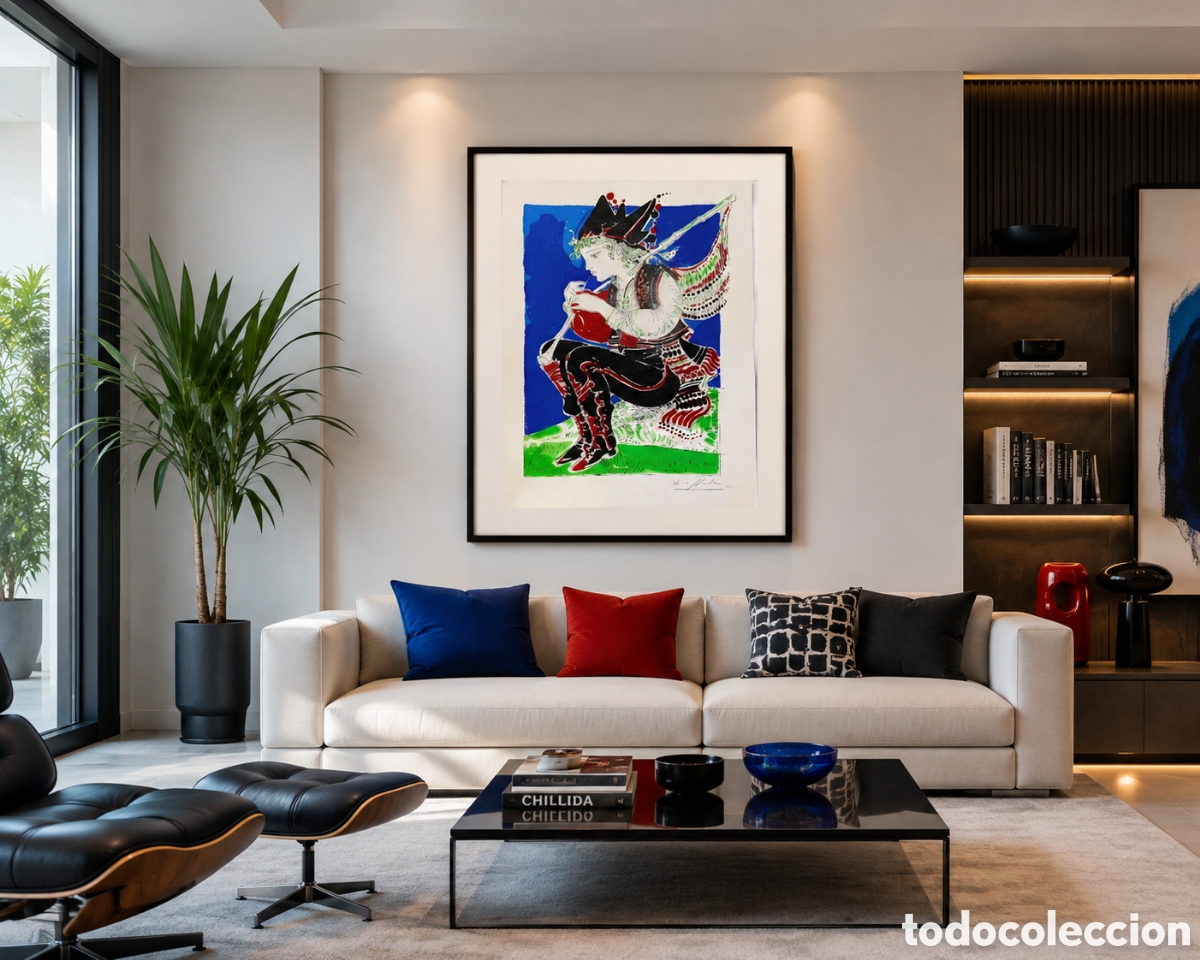Arte: XAIME QUESSADA - serigraf&iacute;a original Firmada y (numerada 2 de 200 a l&aacute;piz)-46x34cm-Gaiteiro