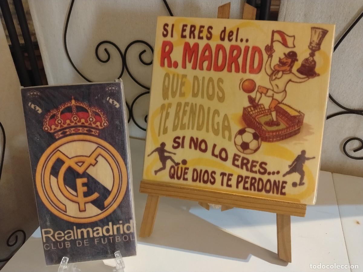 Arte: COLECCI&Oacute;N REAL MADRID 2 CARTELES EN MADERA