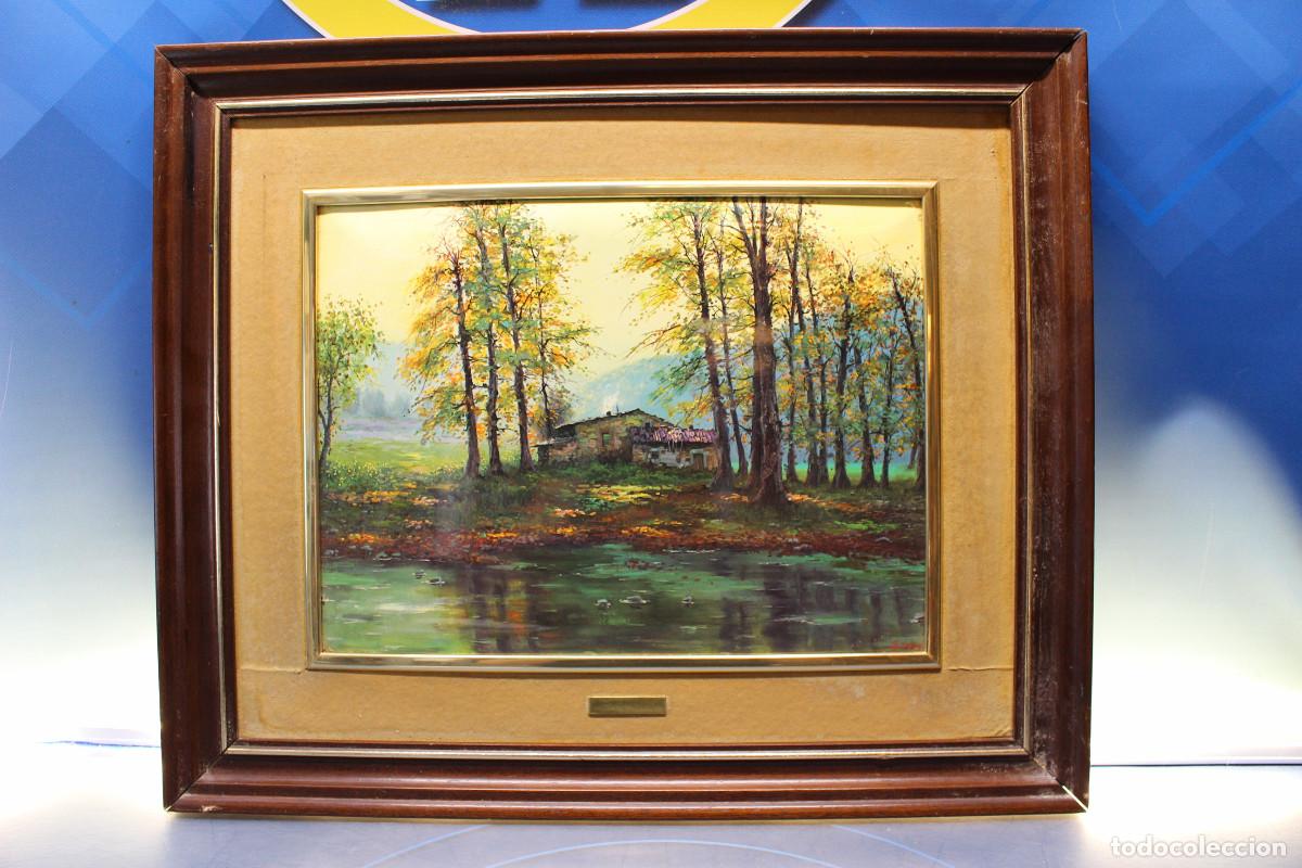 Arte: 20. Esmalte enmarcado. Paisaje de oto&ntilde;o, sin identificar.