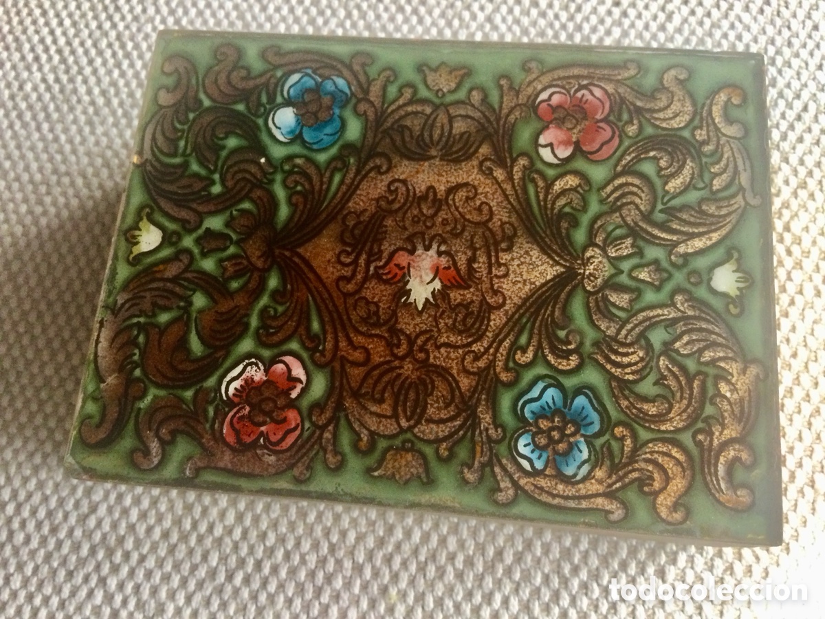 Arte: Caja de madera esmaltada con dibujos. Nueva - Foto 2