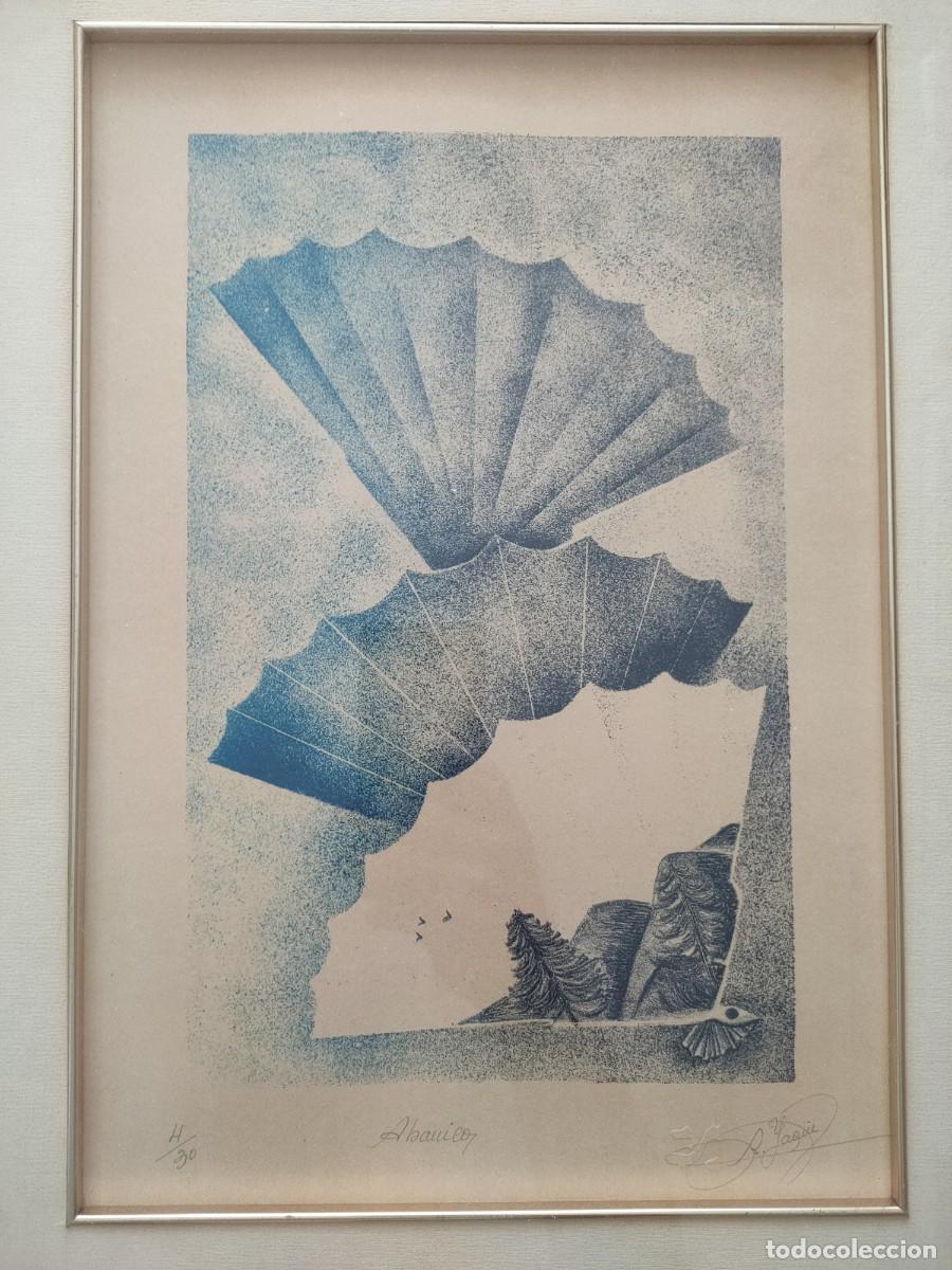 Arte: Rosa Yag&uuml;e serigraf&iacute;a original firmada y numerada Abanicos