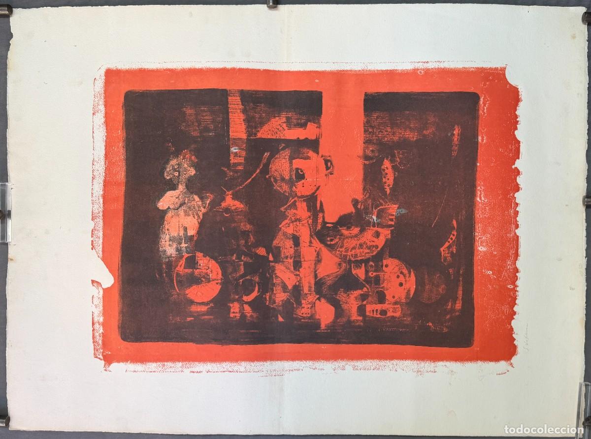 Art: serigraf&iacute;a firmada ilegible al estilo de Antoni Clav&eacute;
