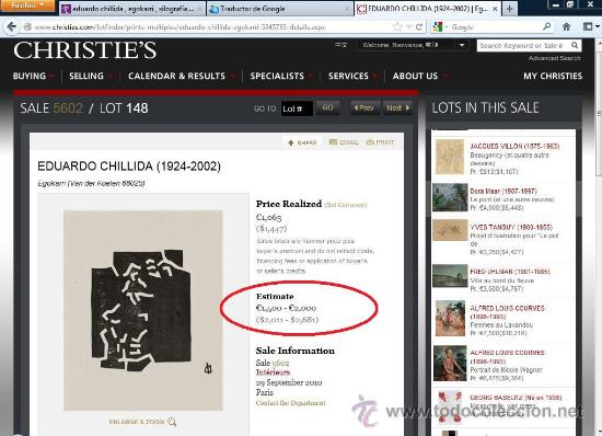 Arte: CHILLIDA + CERTIFICADO DE AUTENTICIDAD - Foto 2