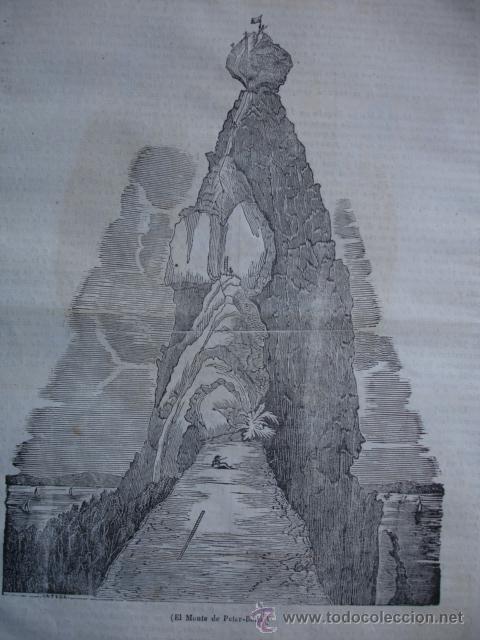 Arte: EL MONTE DE PETER BOTTE. ISLA  MAURICIO 1838 - Foto 1