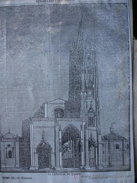 Arte: LA CATEDRAL DE OVIEDO 1838 - Foto 1