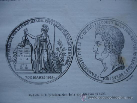 Arte: MEDALLA CONSTITUCION 1820 - Foto 1