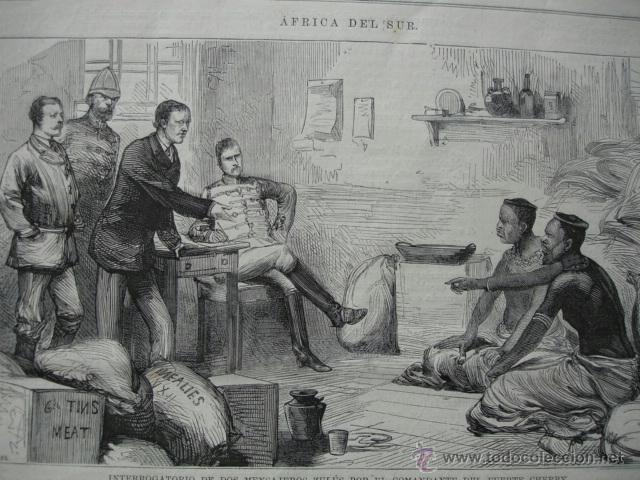 Arte: ZULUS INTERROGADOS EN FUERTE CHERRY.1879 - Foto 1