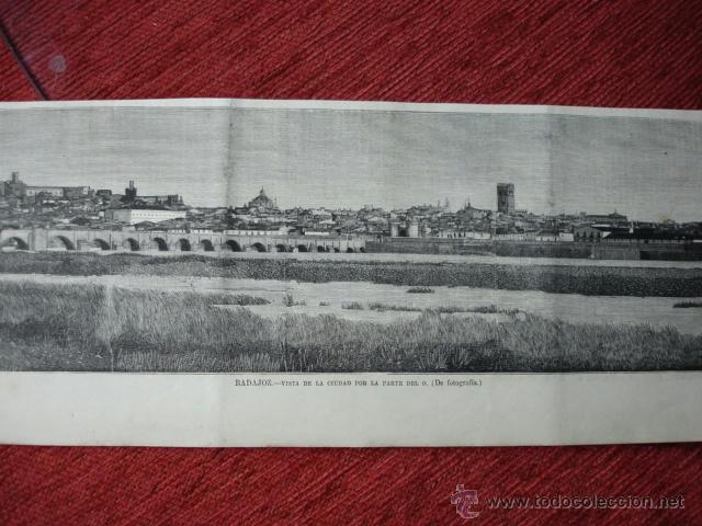 Arte: VISTA DE BADAJOZ.1879 - Foto 1