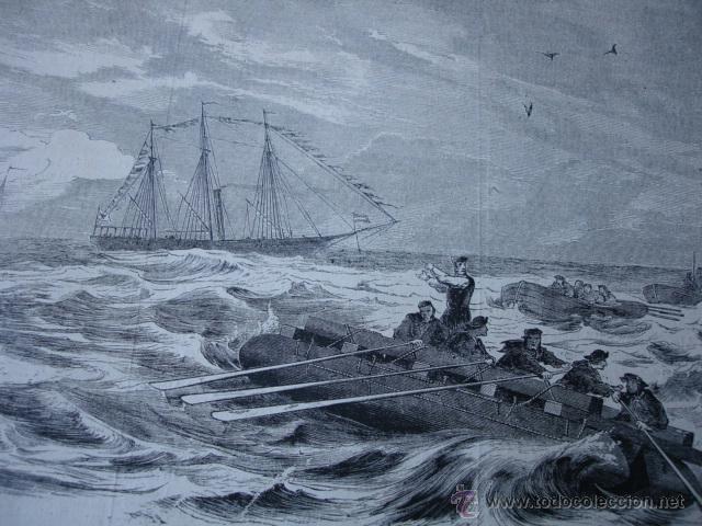 Arte: SALVAVIDAS PERRY .MARINA.A&Ntilde;O 1870 - Foto 1