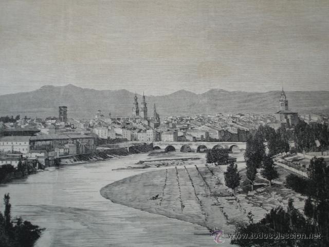 Arte: VISTA DE LOGRO&Ntilde;O A&Ntilde;O 1879 - Foto 1