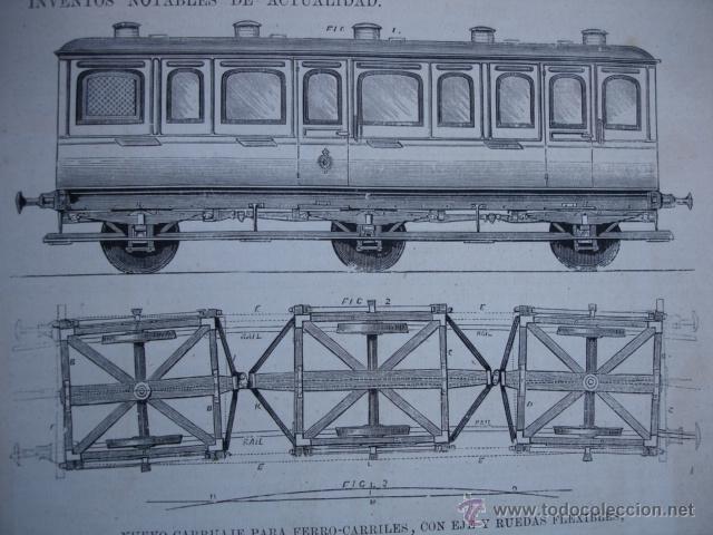 Arte: FERROCARRIL CON EJE Y RUEDAS FLEXIBLES  .A&Ntilde;O 1878 - Foto 1