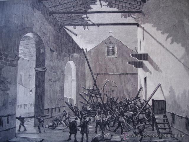 Arte: LA CORU&Ntilde;A HUNDIMIENTO DE LA CARCEL 1878 - Foto 1