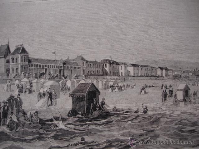 Arte: BILBAO PLAYA DE LAS ARENAS A&Ntilde;O 1879 - Foto 1