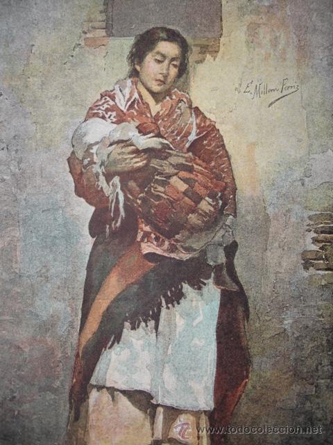 Arte: LA MENDIGA  MILLAN FERRIZ . A&Ntilde;O 1891 - Foto 1