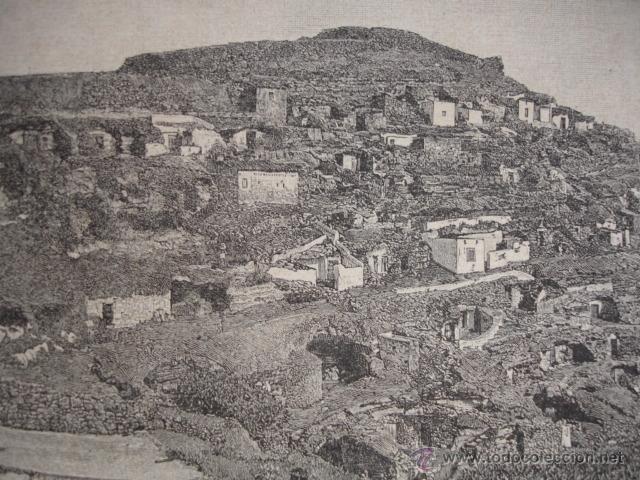 Arte: ATALUYA PUEBLO DE LAS GRUTAS  CANARIAS . A&Ntilde;O 1891 - Foto 1