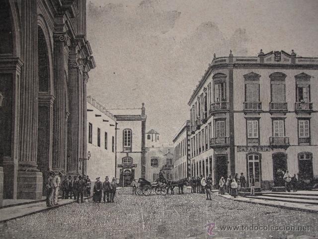 Arte: PLAZA DE LA CATEDRAL  CANARIAS . A&Ntilde;O 1891 - Foto 1